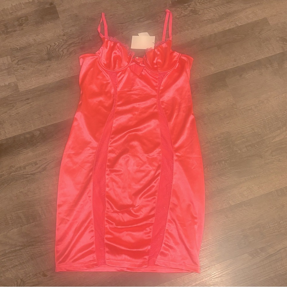 Elegant Pink Satin Slip Dress